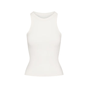 COTTON JERSEY CREW NECK TANK | MARBLE