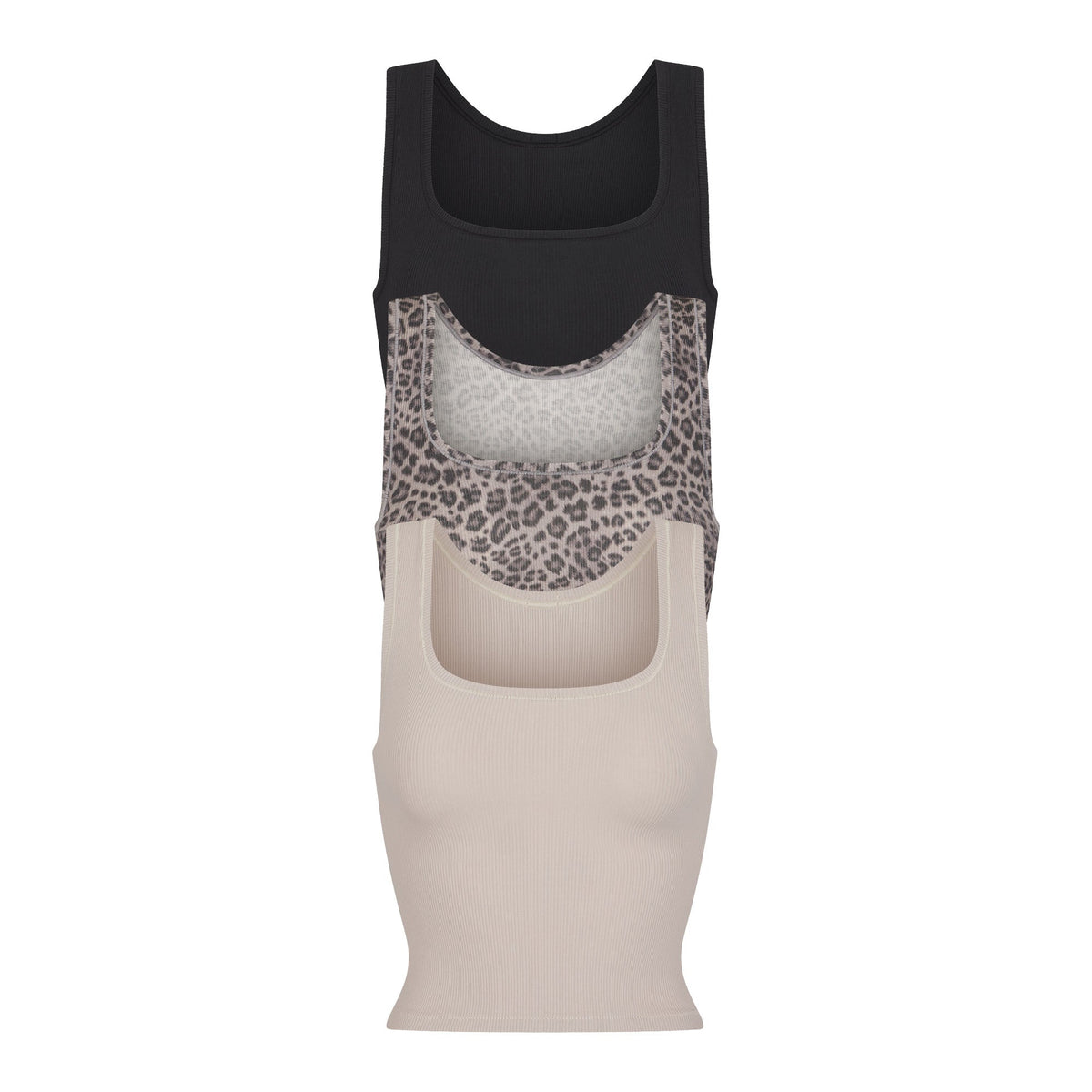 COTTON RIB TANK 3-PACK | SNOW LEOPARD MULTI