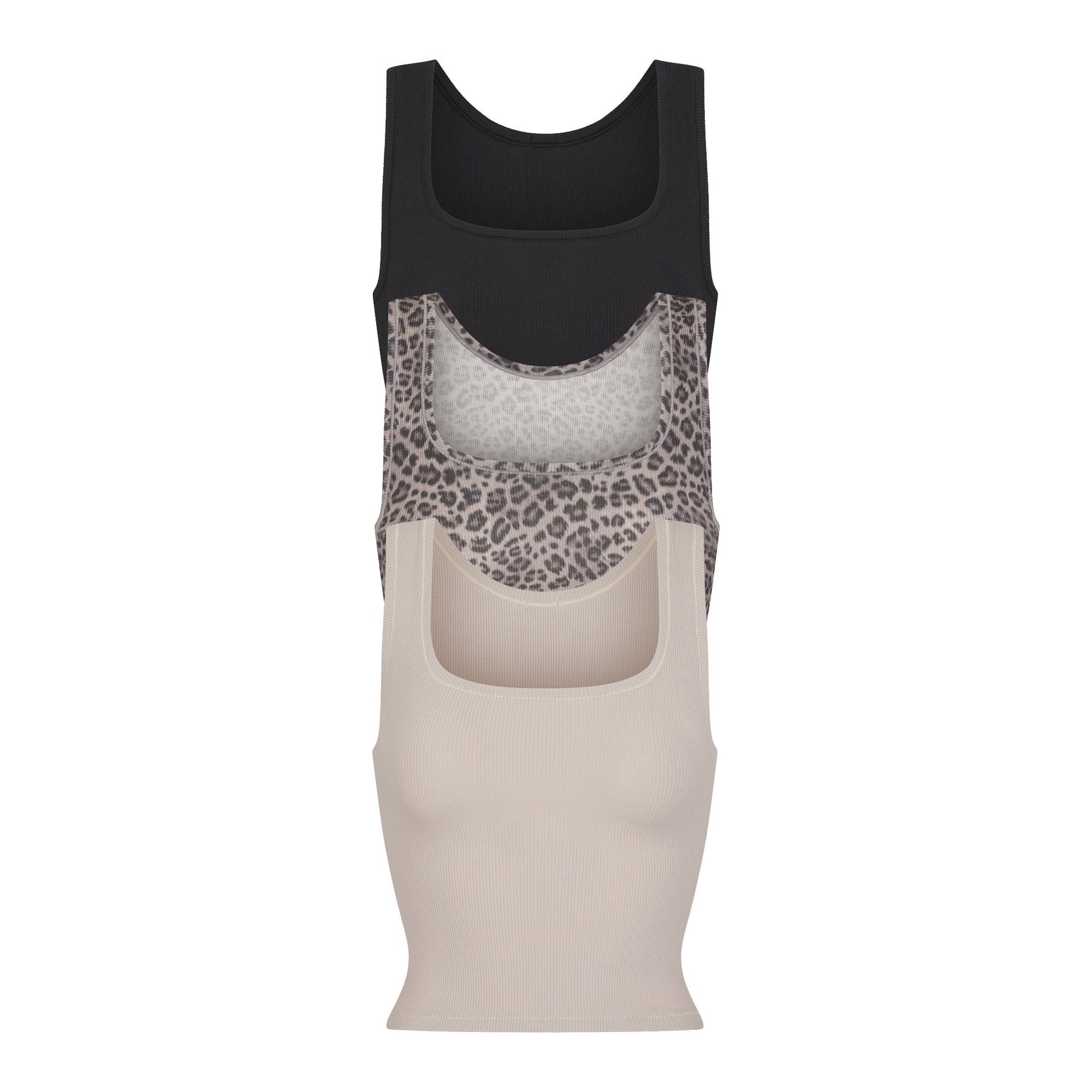 COTTON RIB TANK 3-PACK | SNOW LEOPARD MULTI