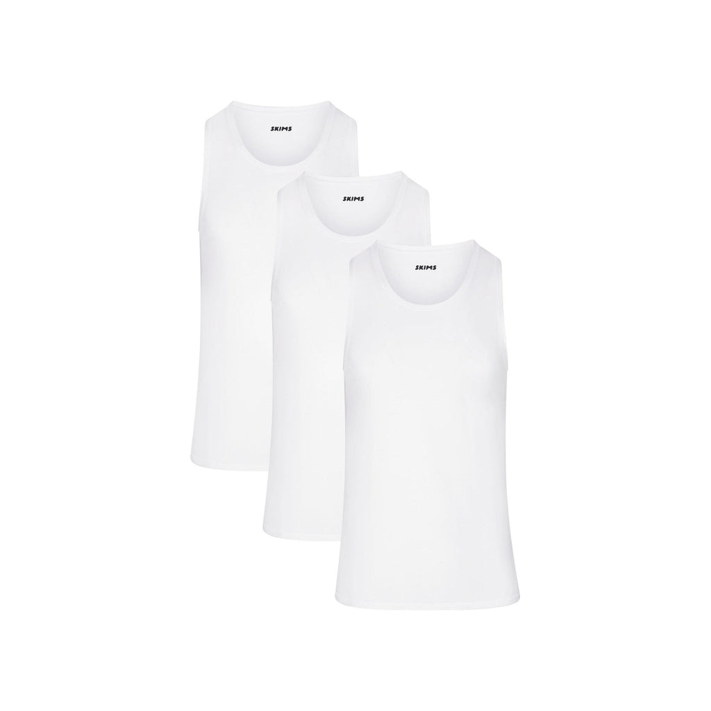 SKIMS STRETCH MENS TANK 3-PACK | CHALK