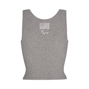 SKIMS FOR TEAM USA COTTON RIB PARALYMPIC TANK | HEATHER GREY