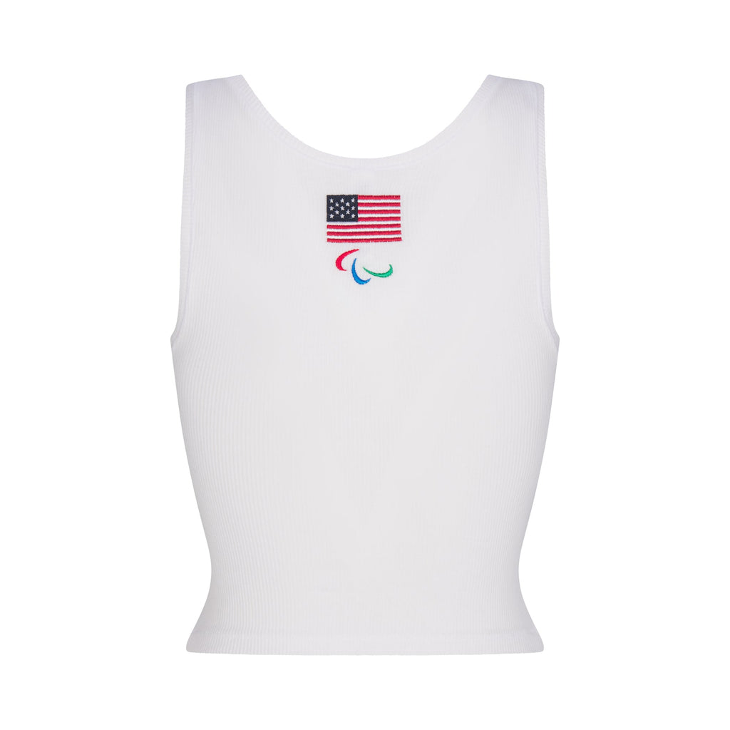SKIMS FOR TEAM USA COTTON RIB PARALYMPIC TANK | WHITE
