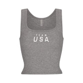 SKIMS FOR TEAM USA COTTON RIB PARALYMPIC TANK | HEATHER GREY