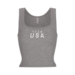 SKIMS FOR TEAM USA COTTON RIB PARALYMPIC TANK | HEATHER GREY