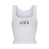 SKIMS FOR TEAM USA COTTON RIB PARALYMPIC TANK | WHITE