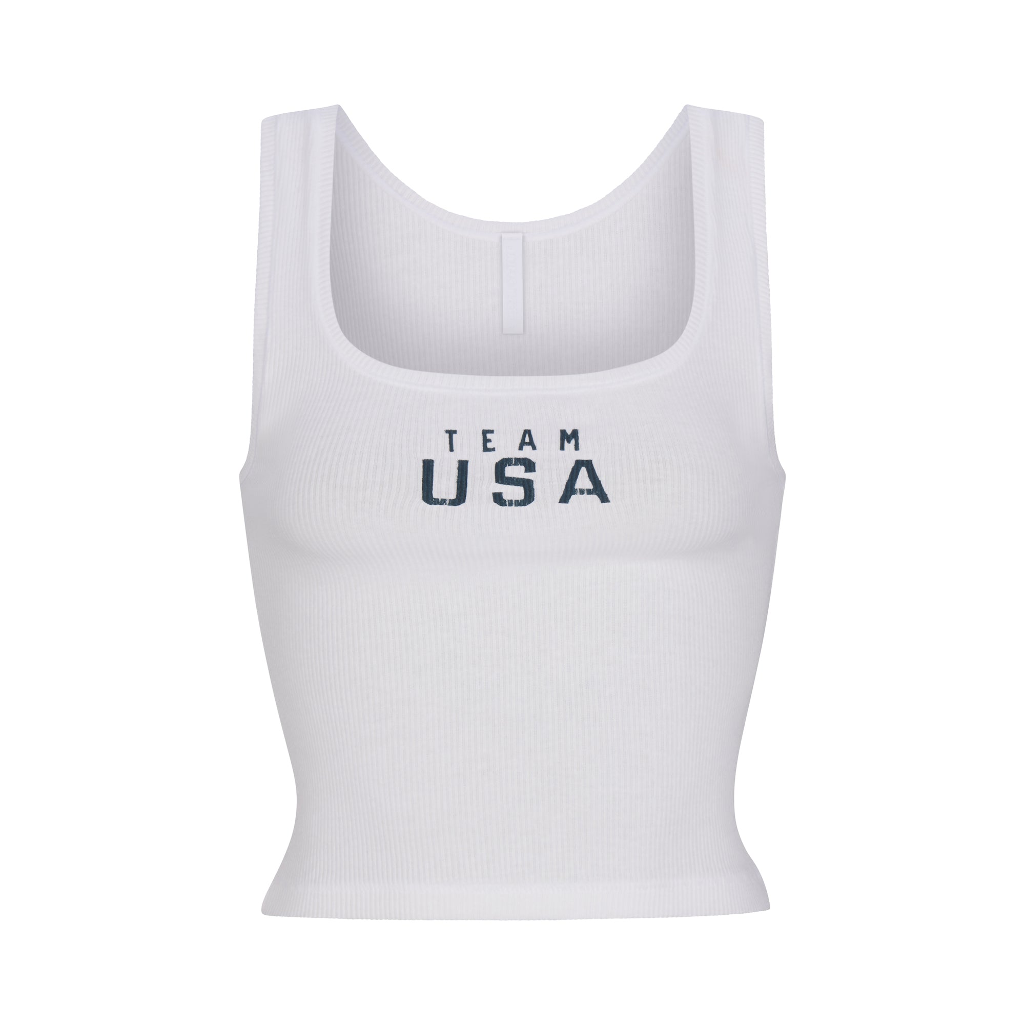 SKIMS FOR TEAM USA COTTON RIB PARALYMPIC TANK | WHITE