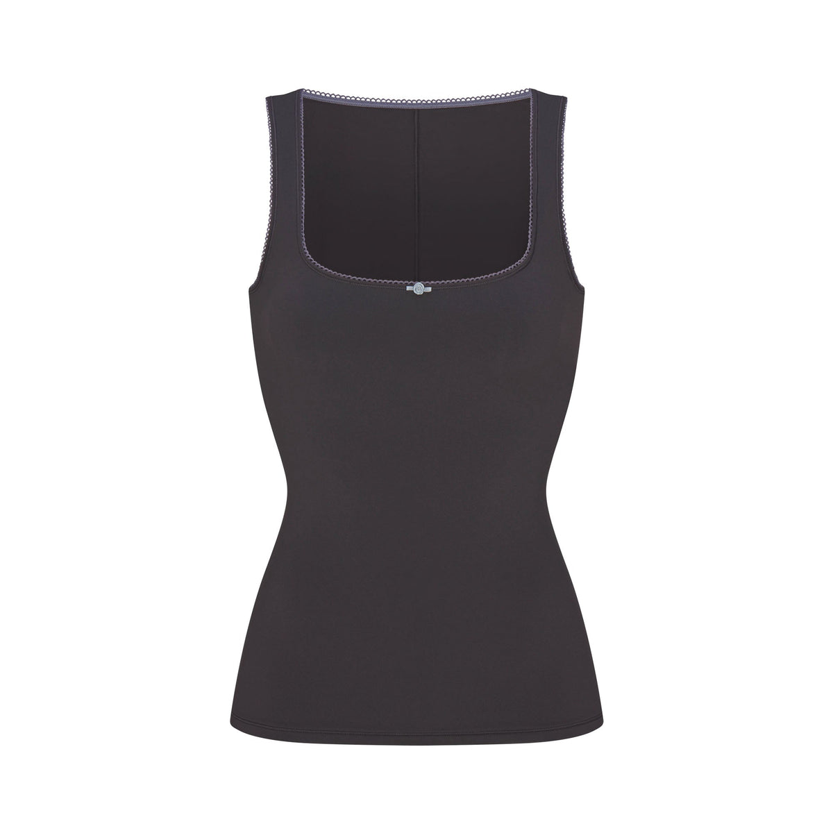 FITS EVERYBODY PICOT SCOOP NECK TANK | ASH CONTRAST