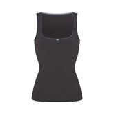 FITS EVERYBODY PICOT SCOOP NECK TANK | ASH CONTRAST