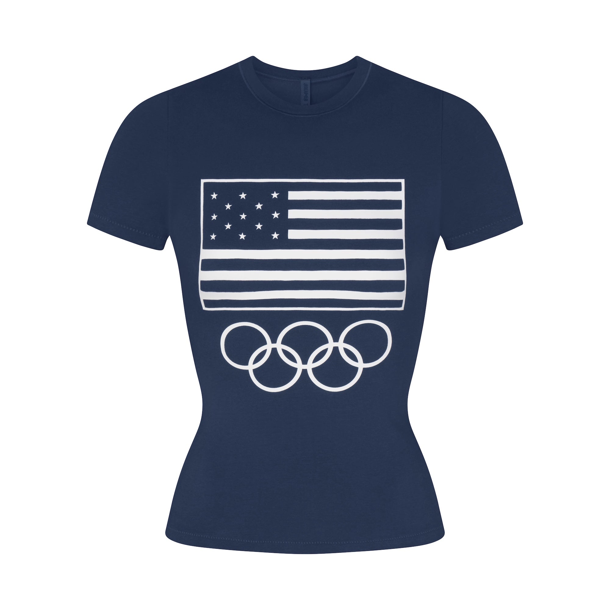 SKIMS FOR TEAM USA COTTON JERSEY OLYMPIC T-SHIRT | NAVY