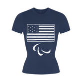 SKIMS FOR TEAM USA COTTON JERSEY PARALYMPIC T-SHIRT | NAVY