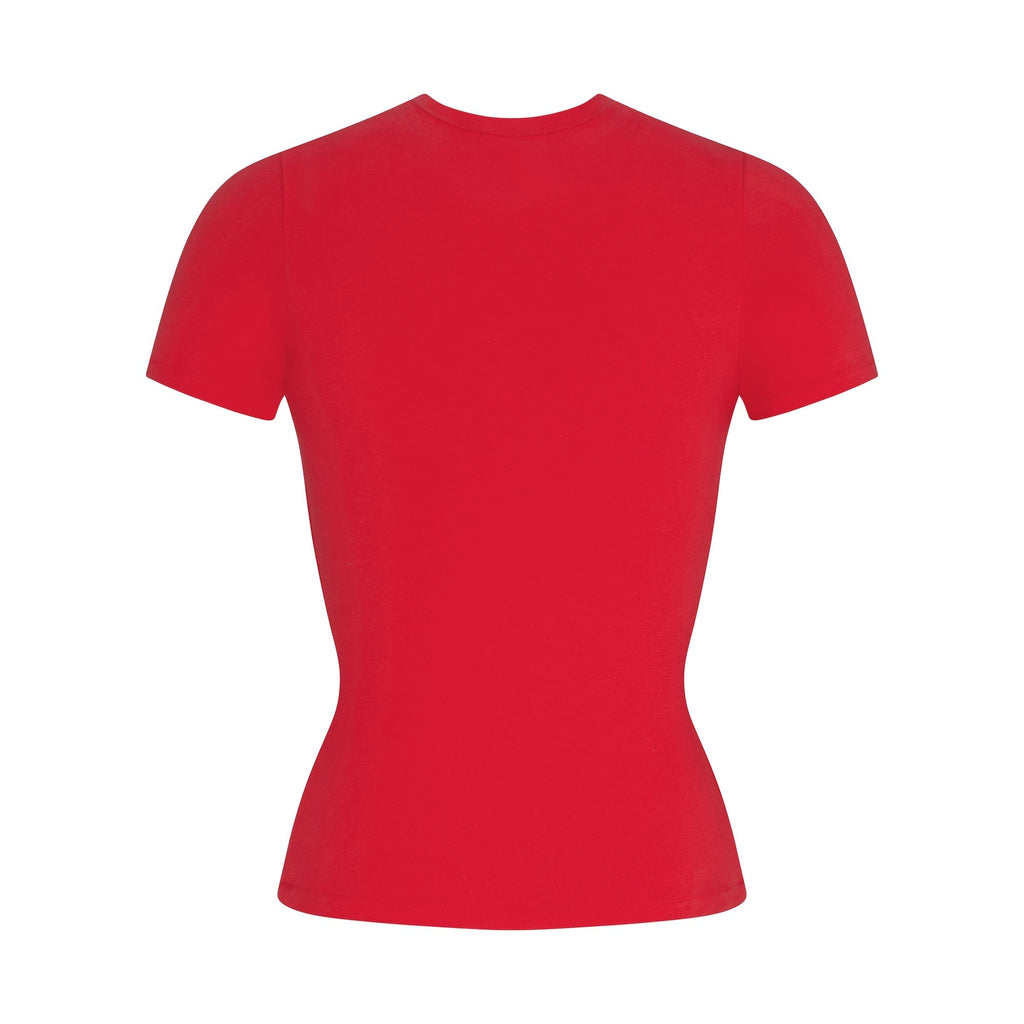 SKIMS FOR TEAM USA COTTON JERSEY PARALYMPIC T-SHIRT | RED