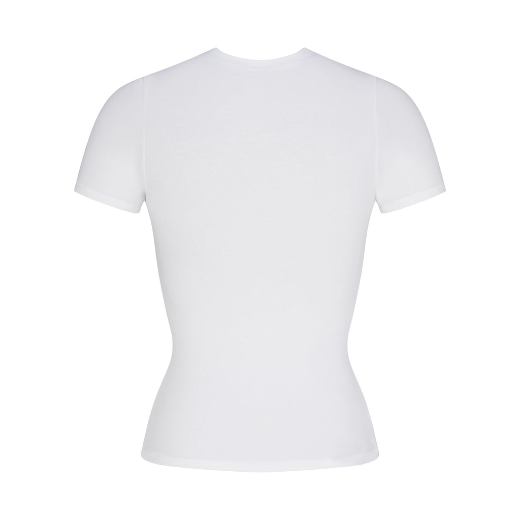 SKIMS FOR TEAM USA COTTON JERSEY PARALYMPIC T-SHIRT | WHITE