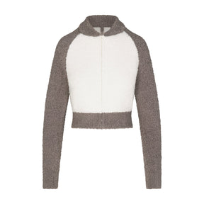 COZY KNIT ZIP UP | GREY CHALK MULTI