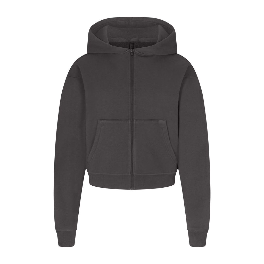 FRENCH TERRY CLASSIC ZIP UP HOODIE | ASH