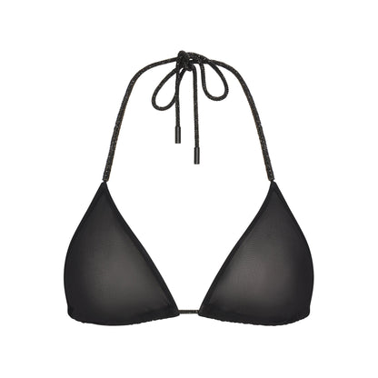 RHINESTONE KNIT TRIANGLE BRALETTE | ONYX