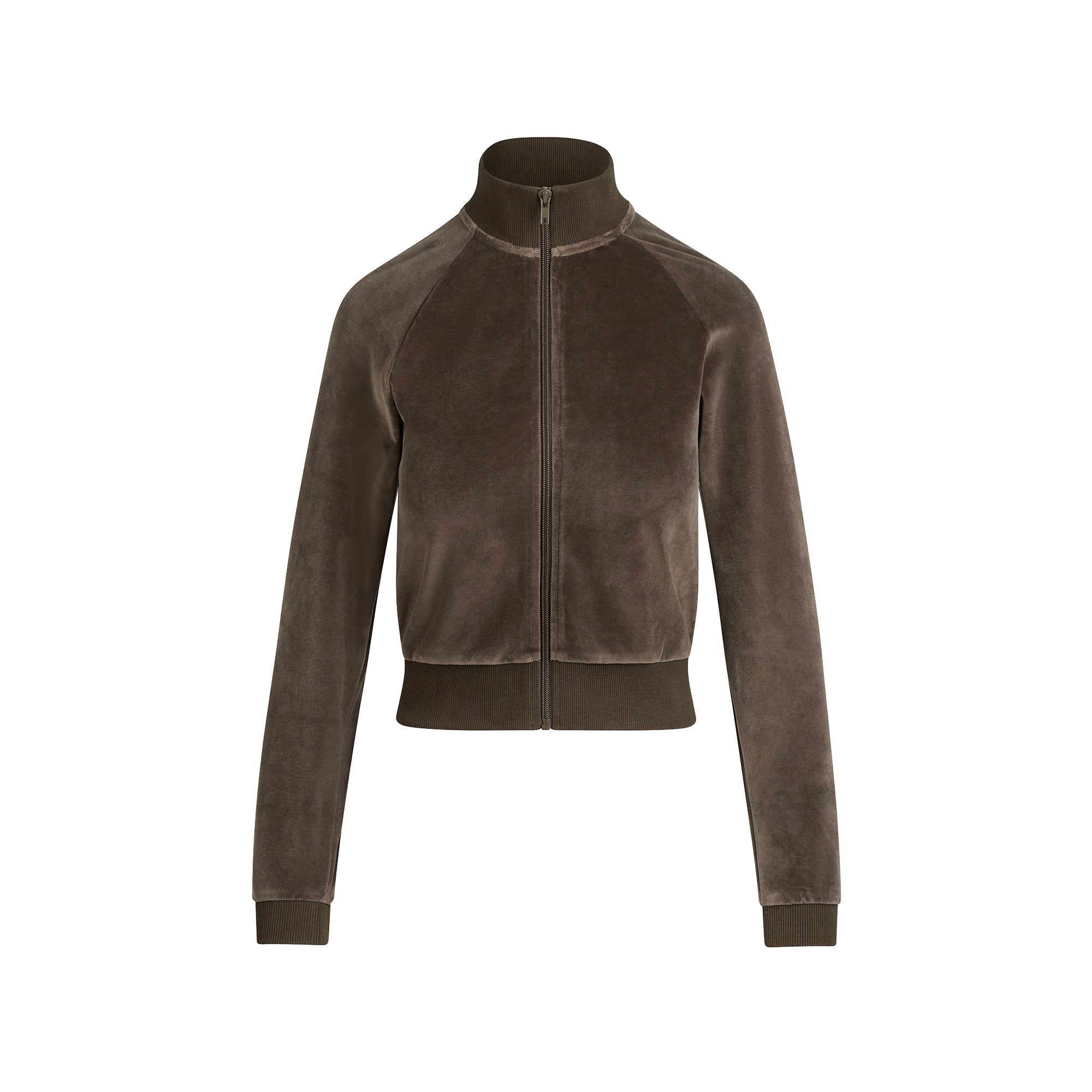 VELOUR SHRUNKEN TRACK JACKET | DARK SEPIA