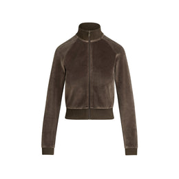 VELOUR SHRUNKEN TRACK JACKET | DARK SEPIA