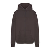 FRENCH TERRY OVERSIZED ZIP UP HOODIE | IRON