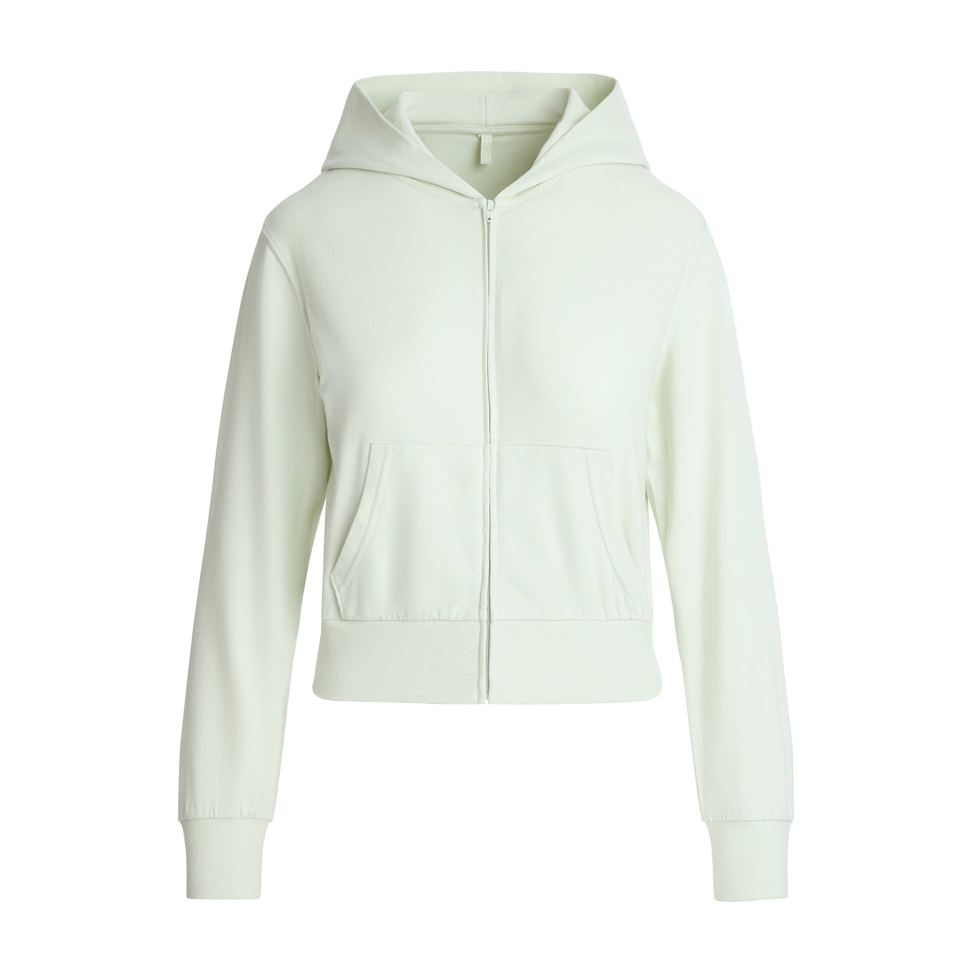COTTON JERSEY ZIP UP HOODIE | SPEARMINT