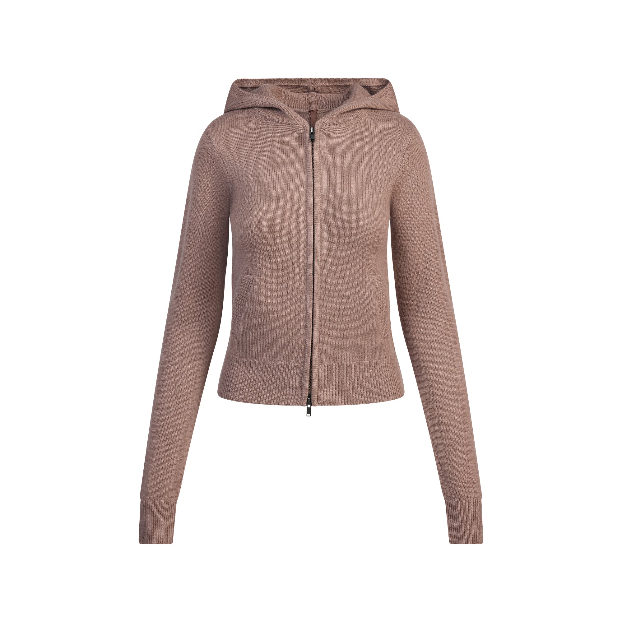 CASHMERE ZIP UP HOODIE | UMBER
