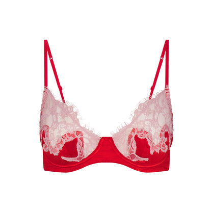 Silk Lace Unlined Demi Bra