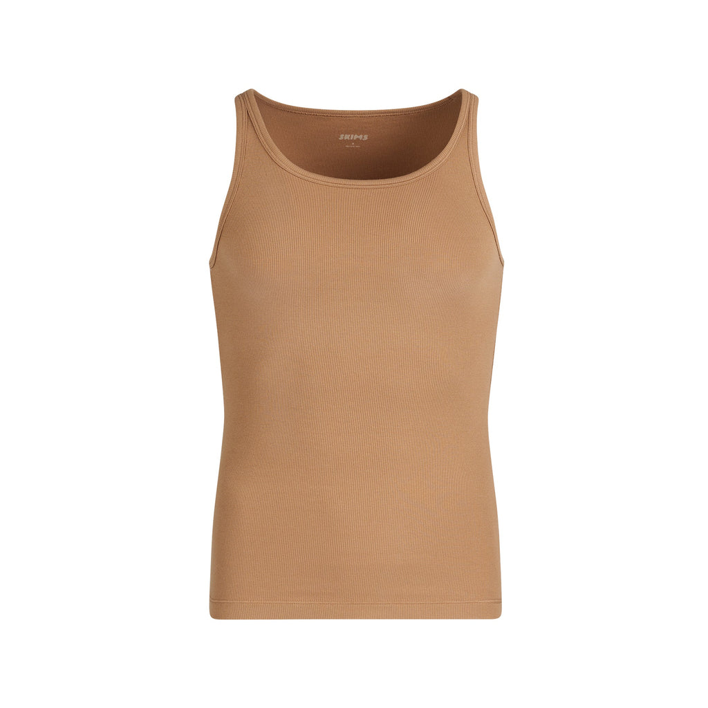 SKIMS COTTON MENS RIB TANK 3-PACK | ECRU RUSSET MULTI