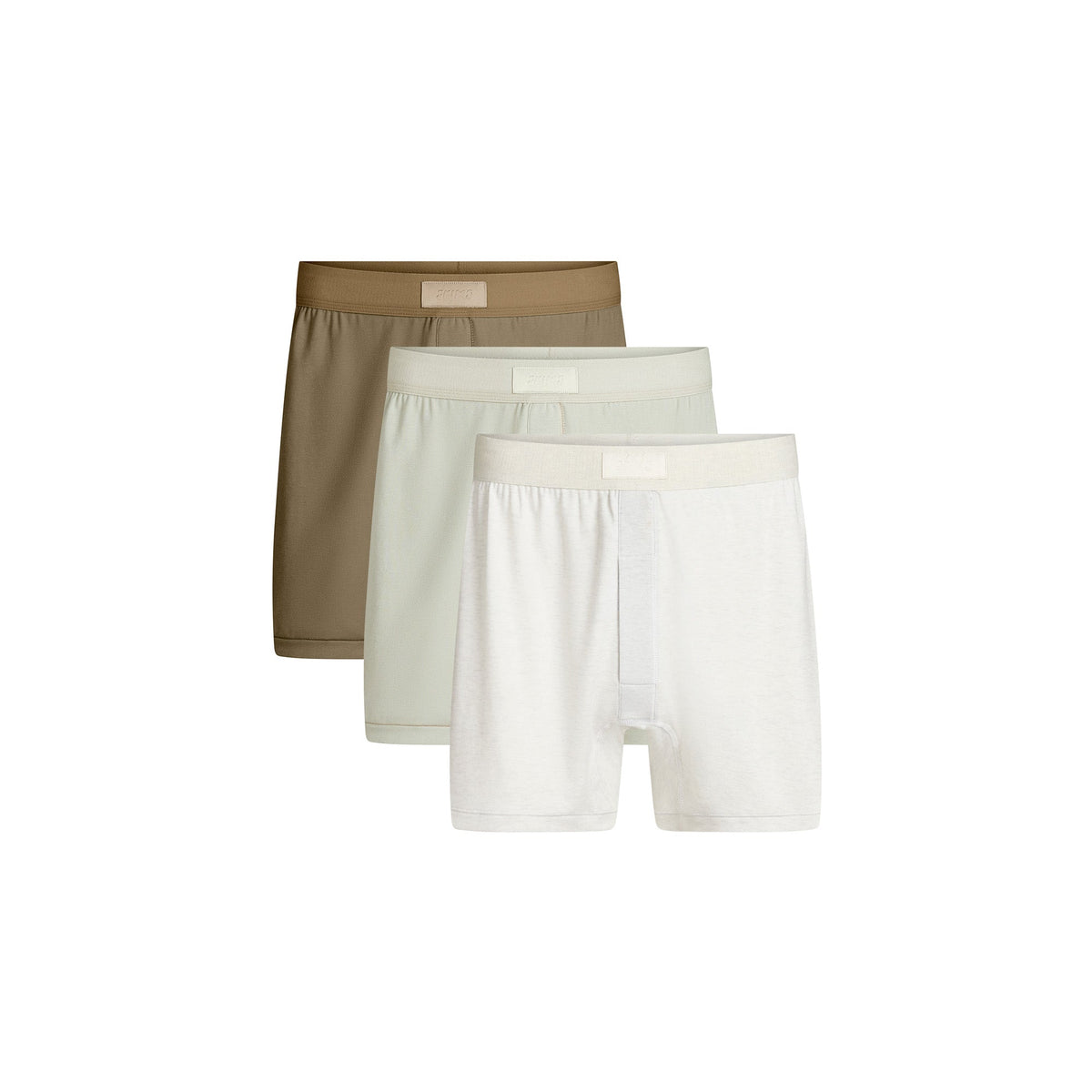 SKIMS COTTON MENS KNIT BOXER 3-PACK | ARMY MULTI