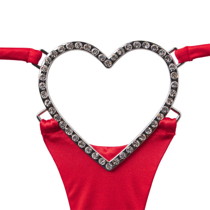 NOVELTY INTIMATES HEART CHARM STRING THONG | RUBY