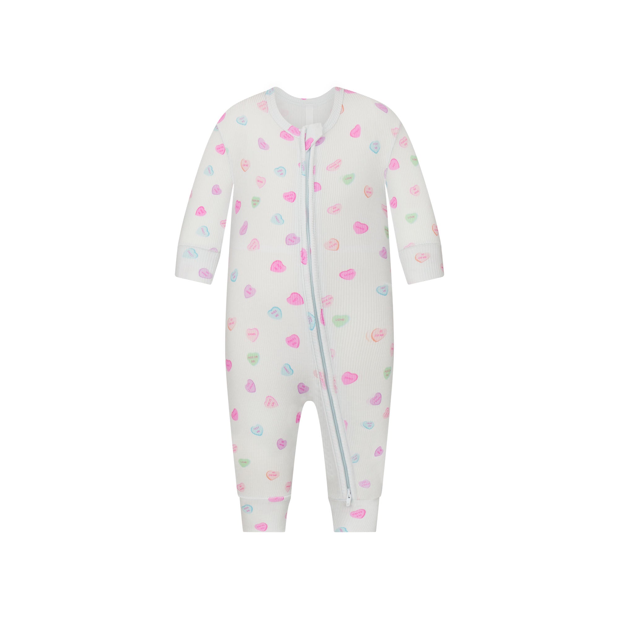 SOFT LOUNGE BABY ONESIE | CLOUD CANDY HEART PRINT