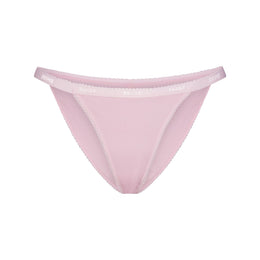 Lightweight Cotton Logo Picot String Bikini