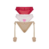 ULTRA FINE MESH HOLIDAY BIKINI 3-PACK | HONEY MULTI
