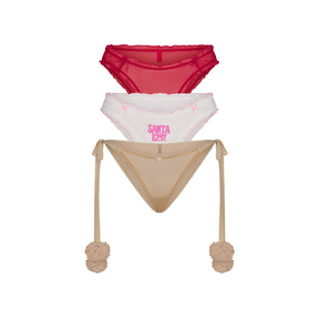 ULTRA FINE MESH HOLIDAY BIKINI 3-PACK | HONEY MULTI