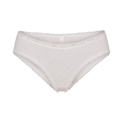 Lightweight Cotton Pointelle Lace Brief