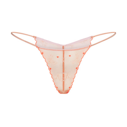 EMBROIDERED TULLE MINI SLIP DRESS AND TANGA SET | GUAVA HEART TULLE