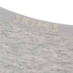 COTTON LOGO HIGH LEG BIKINI | LIGHT HEATHER GREY
