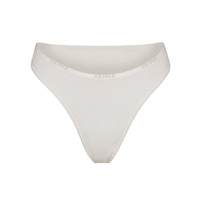 COTTON LOGO HIGH LEG BIKINI | MARBLE