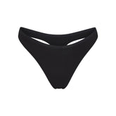 COTTON LOGO DIPPED THONG | SOOT