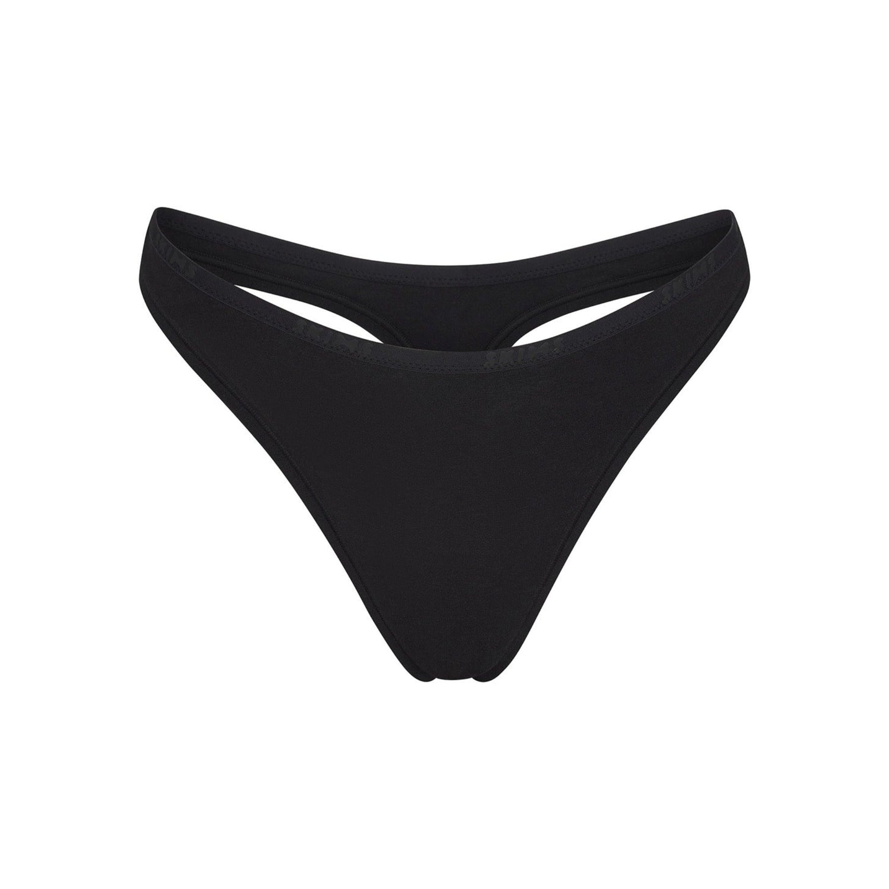 COTTON LOGO DIPPED THONG | SOOT