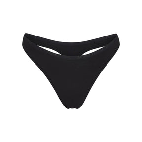 COTTON LOGO DIPPED THONG | SOOT