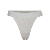 COTTON RIB THONG | LIGHT HEATHER GREY