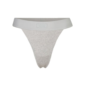 COTTON RIB THONG | LIGHT HEATHER GREY
