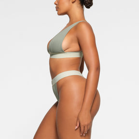 COTTON RIB THONG | MINERAL