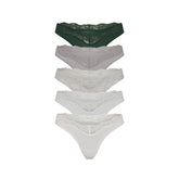 FITS EVERYBODY LACE DIPPED THONG 5-PACK | MIRROR MULTI