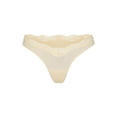 FITS EVERYBODY LACE DIPPED THONG | BUTTER