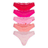 FITS EVERYBODY LACE DIPPED THONG 5-PACK | HEART BREAKER MULTI