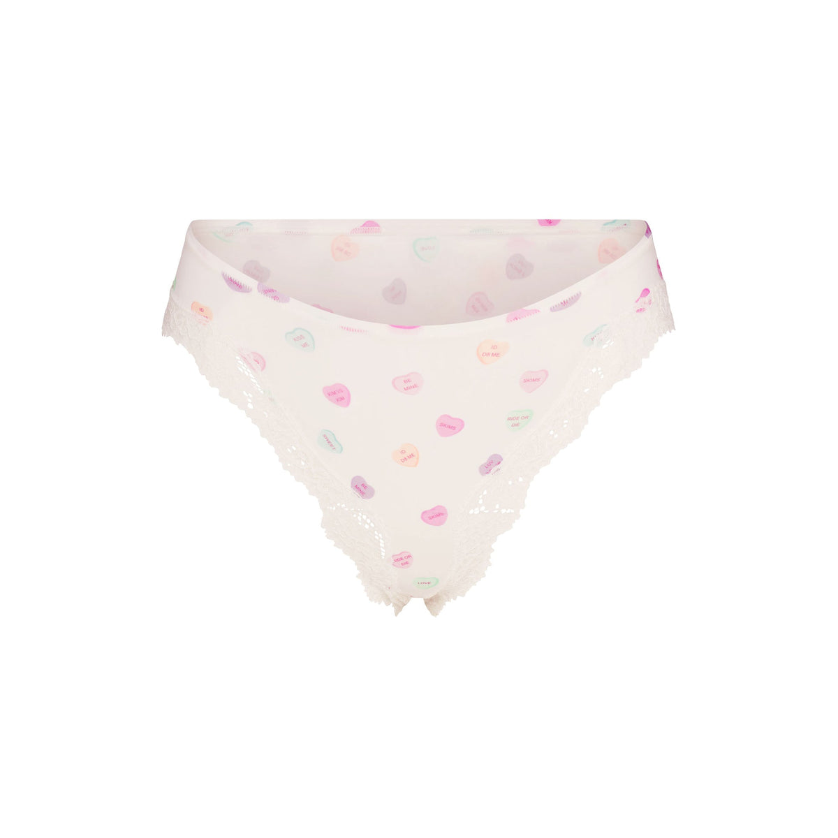 FITS EVERYBODY LACE TANGA | MARBLE CANDY HEART PRINT