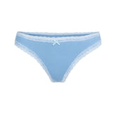 LIGHTWEIGHT COTTON LACE THONG | MARINA