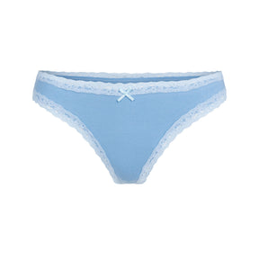 LIGHTWEIGHT COTTON LACE THONG | MARINA