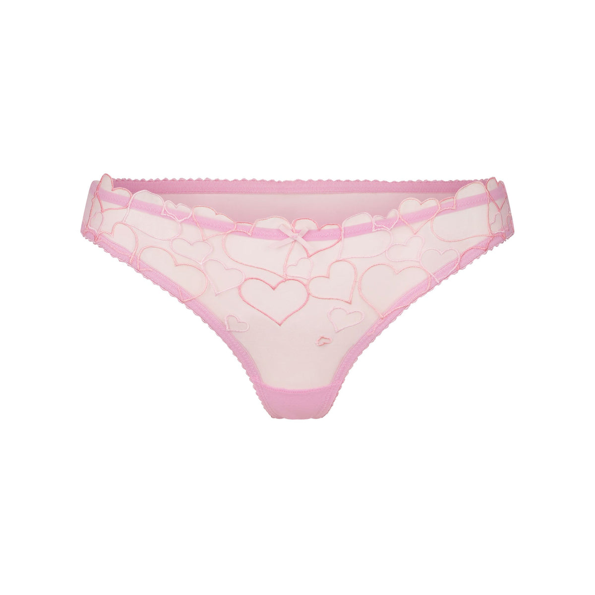 EMBROIDERED TULLE THONG | BUBBLE GUM
