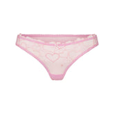 EMBROIDERED TULLE THONG | BUBBLE GUM